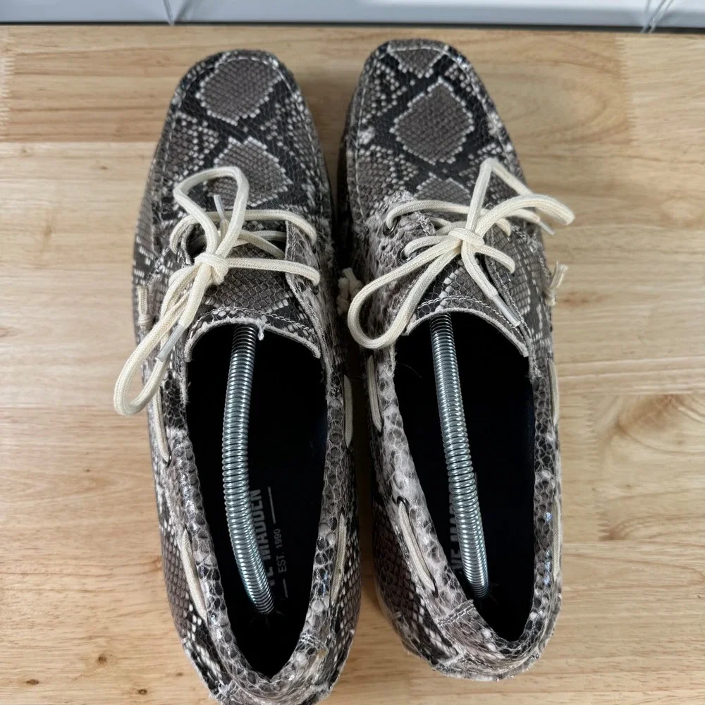 Steve Madden Gametyme Boat Shoes Men's Snake Print Round Toe Casual - 13